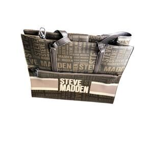 Steve Madden NWT Large Tote Bag Black Wide 15” x 13” Deep 5” Shoulder Purse